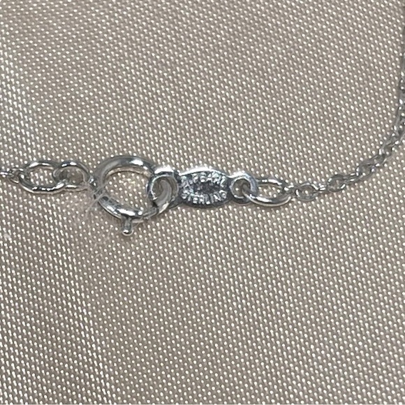 Erwin Pearl Sterling Silver Necklace With Sterling Silver & CZ Oval Pendant 925 - Picture 6 of 15